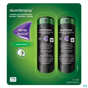 Nicorettespray 1mg/dose solution pour pulverisation buccale 13ml2 x2 | Aesiel