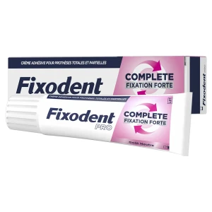 Fixodent pro complete fixation forte crème adhesive pour prothese dentaire neutre 47g