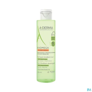 A derma exomega control gel lavant emollient 2en1 antigrattage 200ml | Aesiel