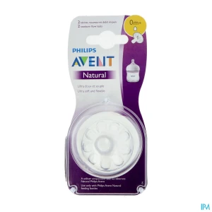 Avent tetine natural 2.0 debit nouveau ne 0mois+ scf041/27 x2 | Aesiel