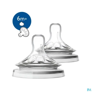Avent tetine natural 2.0 liquide epais 6mois+ scf046/27 x2 | Aesiel