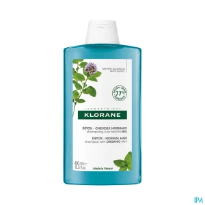 Klorane shampooing detox a la menthe aquatique bio 400ml | Aesiel