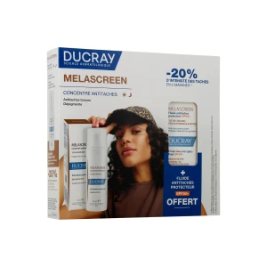 Ducray melascreen concentre antitaches 30ml + uv fluide antitaches spf50+ 50ml offert | Aesiel