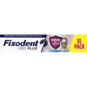 Fixodent pro plus barriere antiparticules crème adhesive pour prothese dentaire frais 57g
