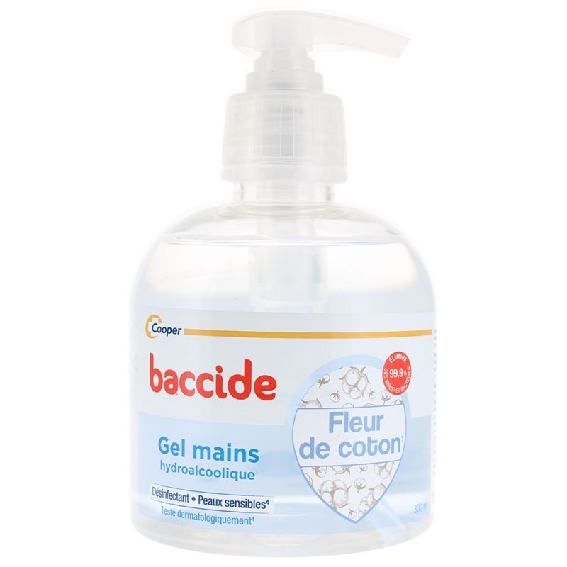 Cooper baccide gel sans rincage mains fleur de coton 300ml Cooper baccide gel sans rincage mains fleur de coton 300ml