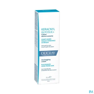 Ducray keracnyl glycolic+ crème desincrustante 30ml | Aesiel