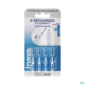 Inava trio compact brossette recharge bleu x3 | Aesiel