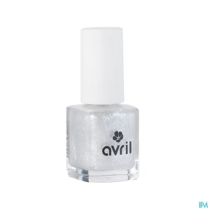 Avril top coat paillete argente transparent 7ml | Aesiel
