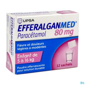 Efferalganmed 80mg poudre efferv pour solution buvable 12 | Aesiel