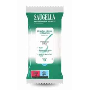 Saugella protection active lingette intime nettoyante 15