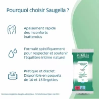 Saugella protection active lingette intime nettoyante 15