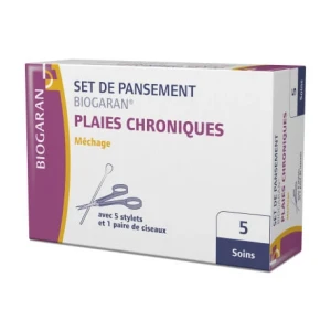 Biogaran set pansement plaies chroniques mechage x5 | Aesiel