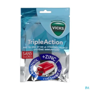 Vicks bonbon triple action sans sucre 72g | Aesiel