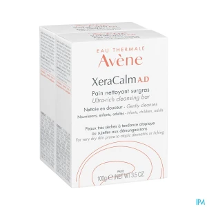 Eau thermale avene xeracalm ad pain nettoyant surgras 100g duo | Aesiel