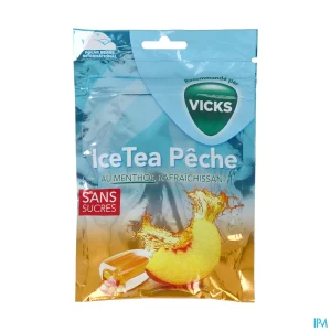 Vicks bonbon ice tea peche sans sucre 72g | Aesiel