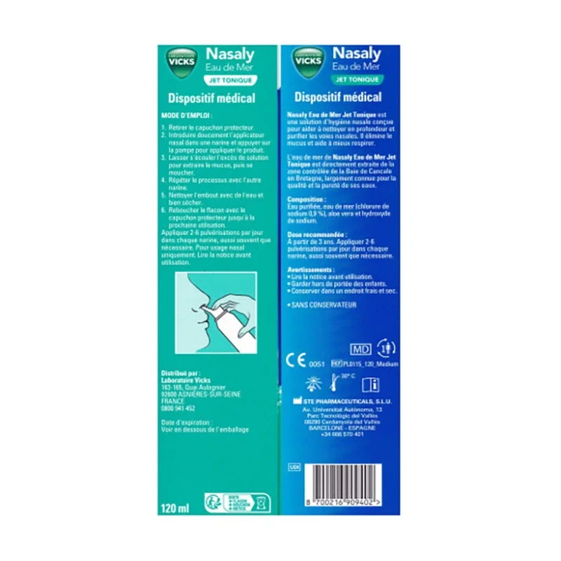 Vicks nasaly eau de mer jet tonique 120ml | Aesiel Vicks nasaly eau de mer jet tonique 120ml | Aesiel