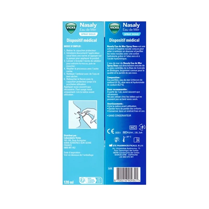 Vicks nasaly eau de mer spray doux 120ml | Aesiel Vicks nasaly eau de mer spray doux 120ml | Aesiel