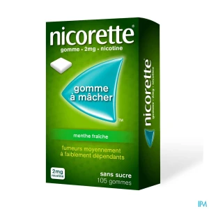 Nicorette menthe fraiche 2mg sans sucre gommes 105 | Aesiel