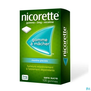 Nicorette menthe glaciale 2mg sans sucre gommes 105 | Aesiel