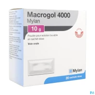 Macrogol 4000 viatris 10g poudre pour solution buvable sachet 20 | Aesiel