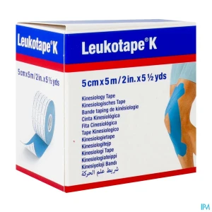 Leukotape k bande adhesive 5m x 5cm bleu | Aesiel