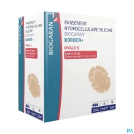 Biogaran border + ovale pansement hydrocellulaire silicone s 9cm x 11cm 16 | Aesiel