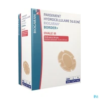 Biogaran border + ovale pansement hydrocellulaire silicone m 11cm5 x 14cm 16 | Aesiel