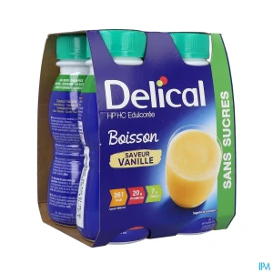 Delical boisson hp hc edulcoree sans sucres saveur vanille 4x200ml | Aesiel