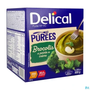 Delical les purees hp hc brocolis et pointe de crème 200g x4 | Aesiel