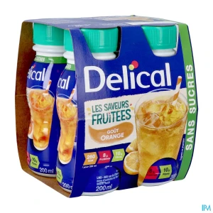 Delical boisson fruitee orange edulcoree 4x200ml | Aesiel