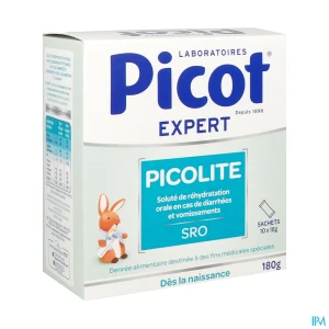 Picot picolite solute de rehydratation orale sro 180g 10 sachets de 18g | Aesiel