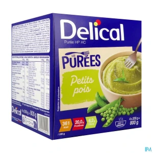 Delical les purees hp hc petits pois 200g x4 | Aesiel
