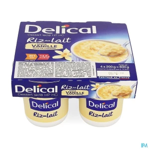 Delical riz lait vanille 4x200g | Aesiel