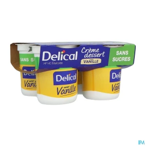 Delical crème dessert hp hc sans sucre vanille 200g x4 | Aesiel