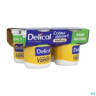 Delical crème dessert hp hc sans sucre vanille 200g x4 | Aesiel