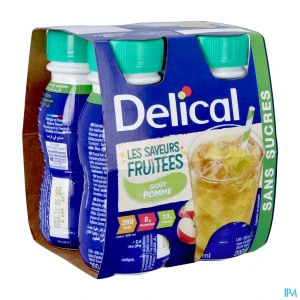 Delical boisson les saveurs fruitees edulcorees pomme 200ml x4 | Aesiel
