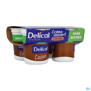 Delical crème dessert hp hc sans sucre cacao 200g x4 | Aesiel