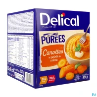 Delical les purees hp hc carottes et pointe de crème 4x200g | Aesiel