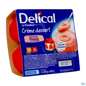 Delical crème dessert hp hc la floridine fraise facon patissiere 200g x4 | Aesiel