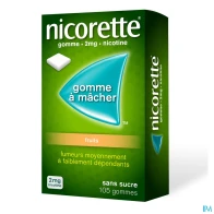 Nicorette 2mg gomme fruits ss 105 | Aesiel