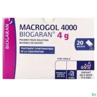Macrogol 4000 biogaran 4g poudre pour solution buvable sachet 20 | Aesiel