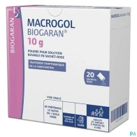 Macrogol biogaran 10g poudre pour solution buvable sachet 20 | Aesiel