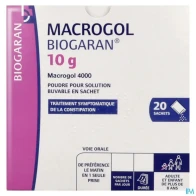 Macrogol biogaran 10g poudre pour solution buvable sachet 20 | Aesiel