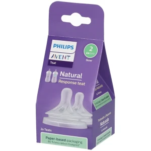 Avent tetine natural 2.0 debit lent 1mois+ scf042/27 x2 | Aesiel