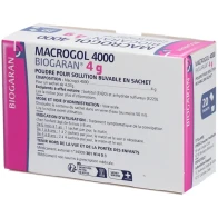 Macrogol 4000 biogaran 4g poudre pour solution buvable sachet 20 | Aesiel