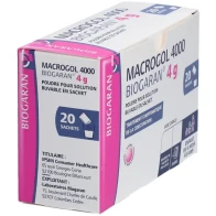 Macrogol 4000 biogaran 4g poudre pour solution buvable sachet 20 | Aesiel