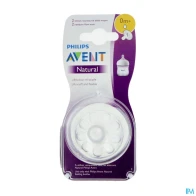 Avent tetine natural 2.0 debit nouveau né 0 mois+x2