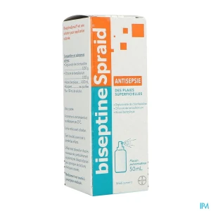 Biseptinespraid solution pour application cutanee 50ml