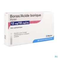 Borax acide borique viatris 12mg/18mg/ml solution pour