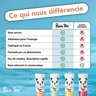 Panda tea hydratation & énergie cassis-fraise x20
